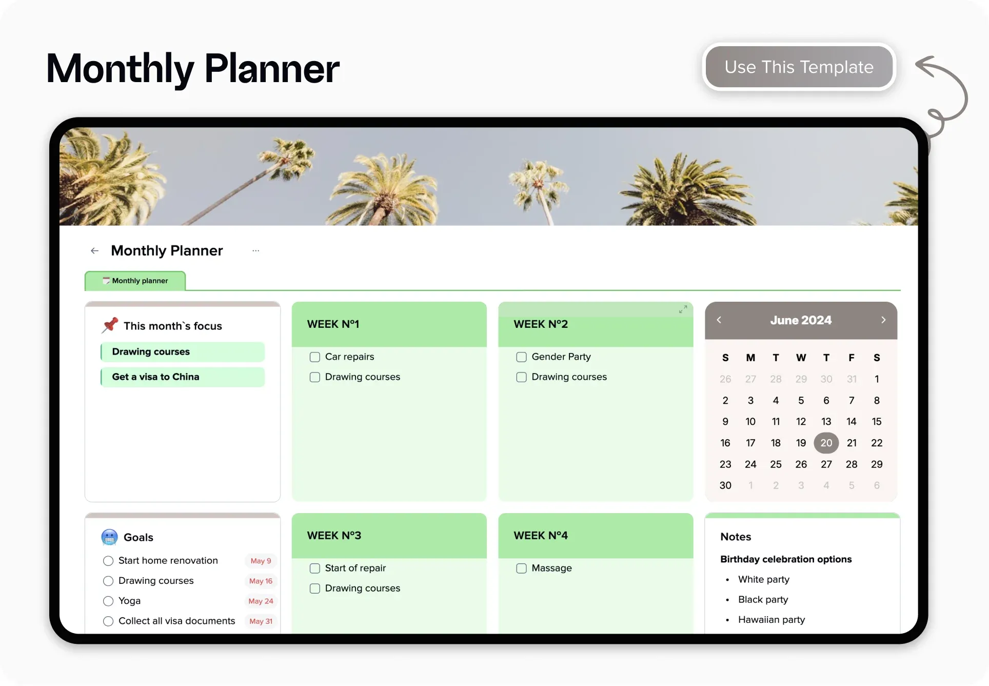 List of xTiles digital planner templates for managers — illustration