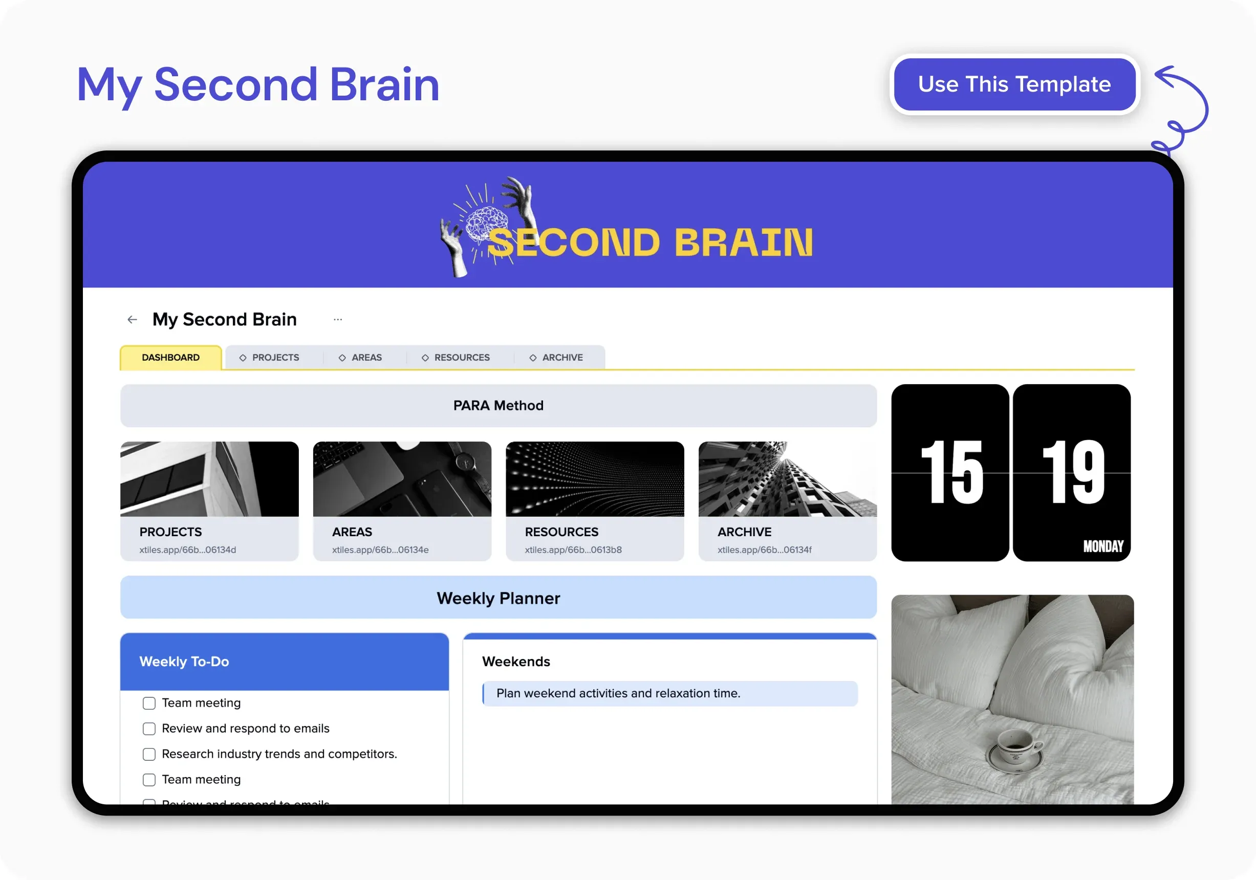 6. Second Brain template for organizing your notes into a system — illustration