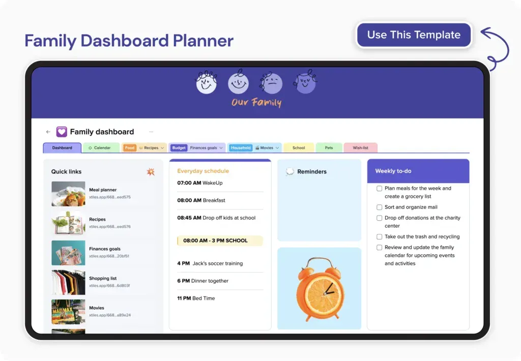 Family Dashboard Planner — illustration