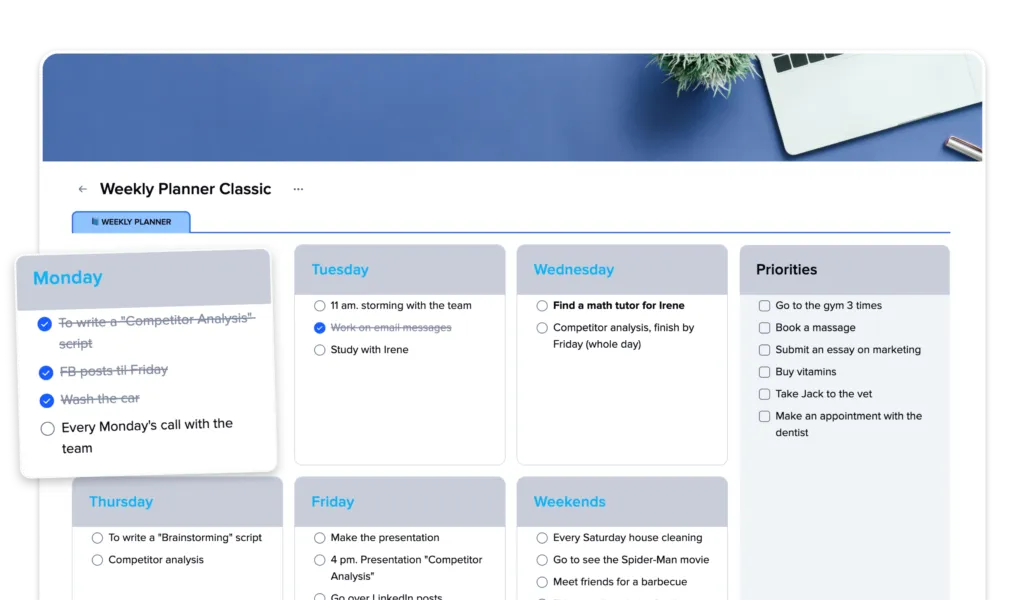 Weekly Planner preview