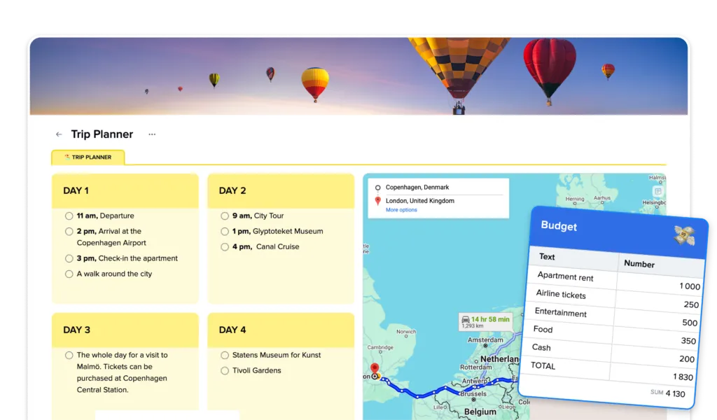 Trip Planner preview