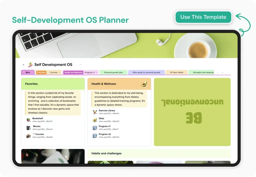 Self-Development OS Planner — illustration