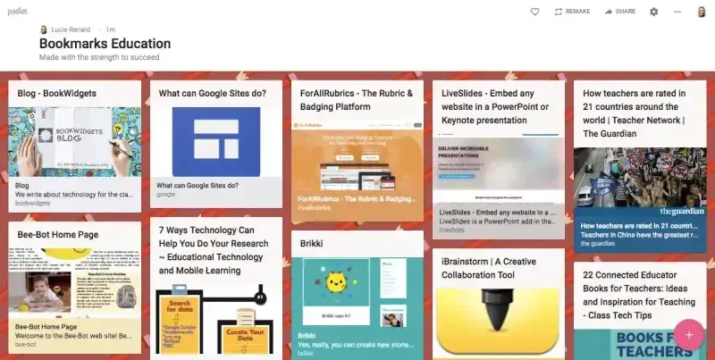 Padlet app screenshot