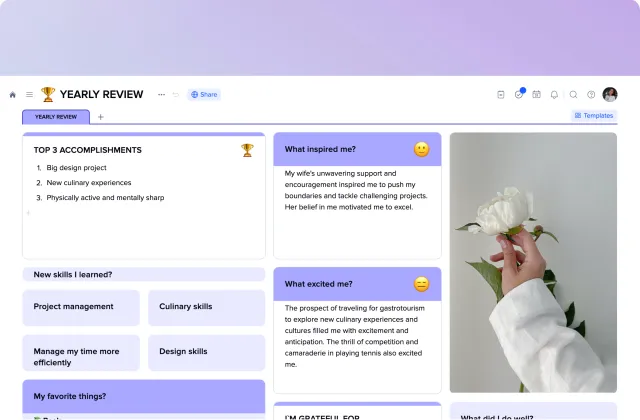 Yearly review template preview