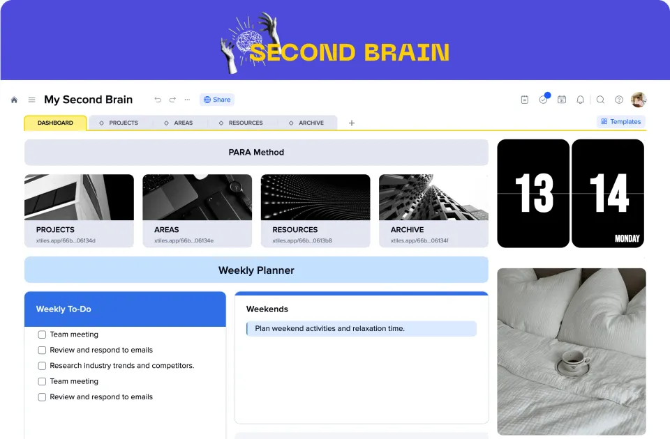 Second Brain template preview