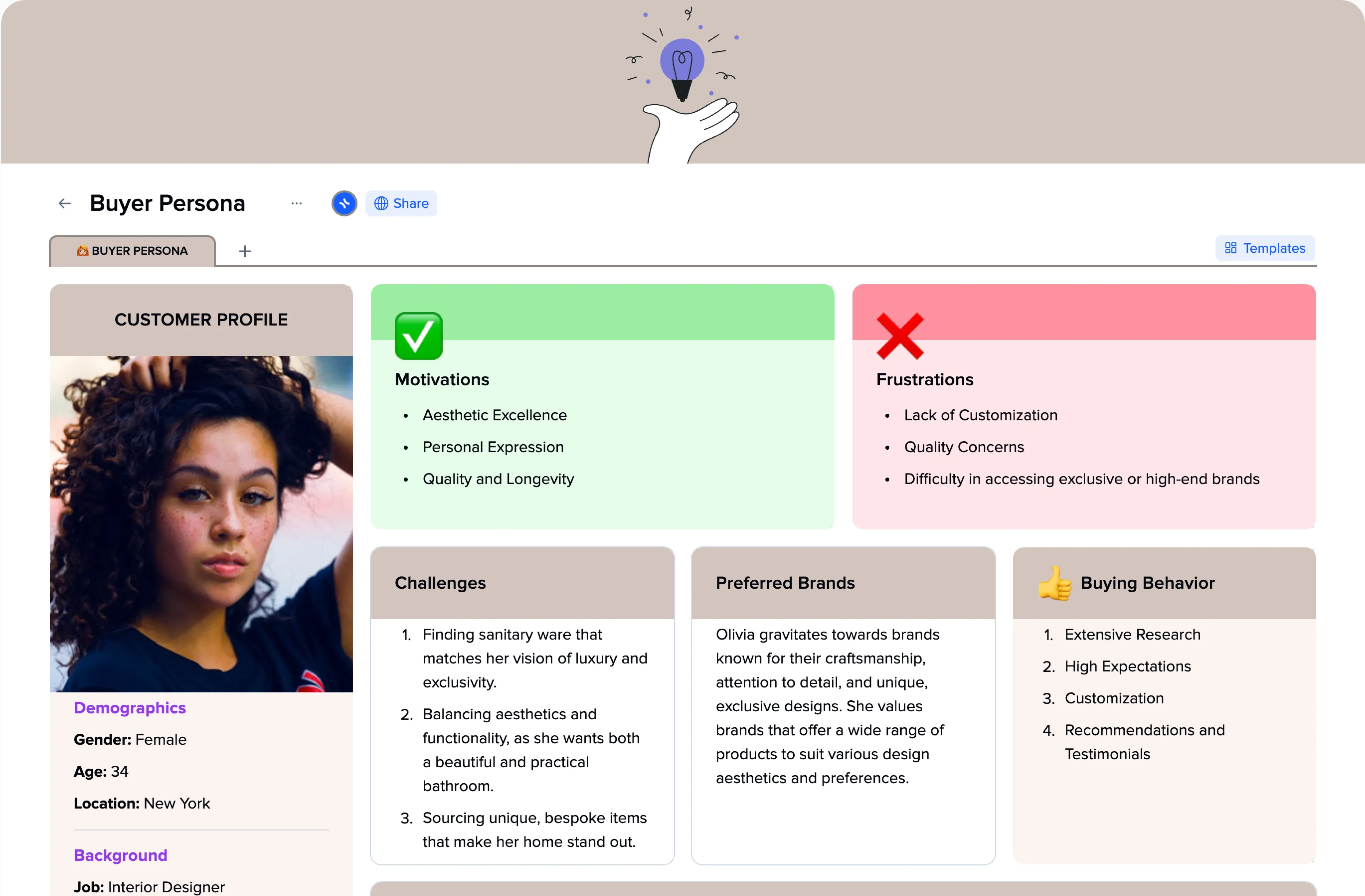 Buyer Persona template preview