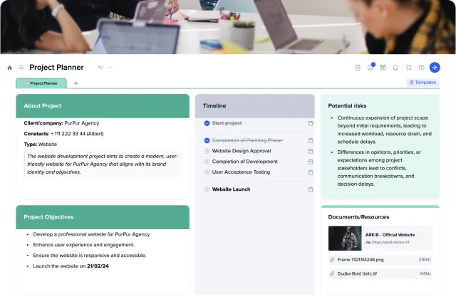 Project Management template preview