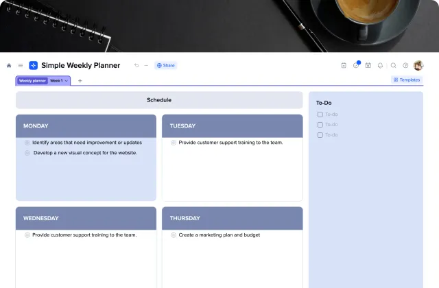 Simple Weekly Planner template preview