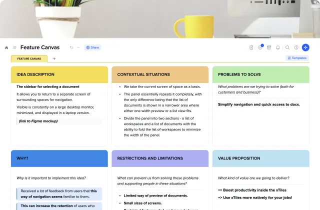 Feature Canvas template preview