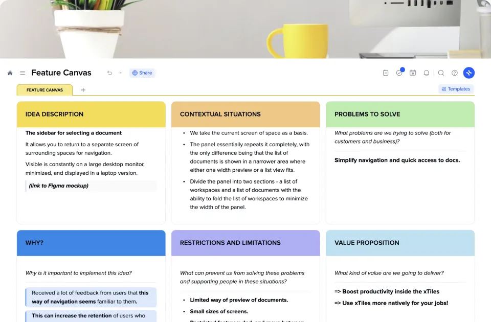 Feature Canvas template preview