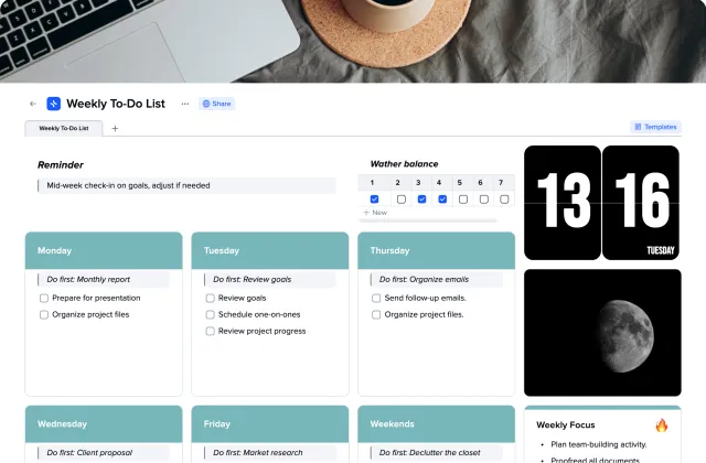 Weekly To-Do List template preview