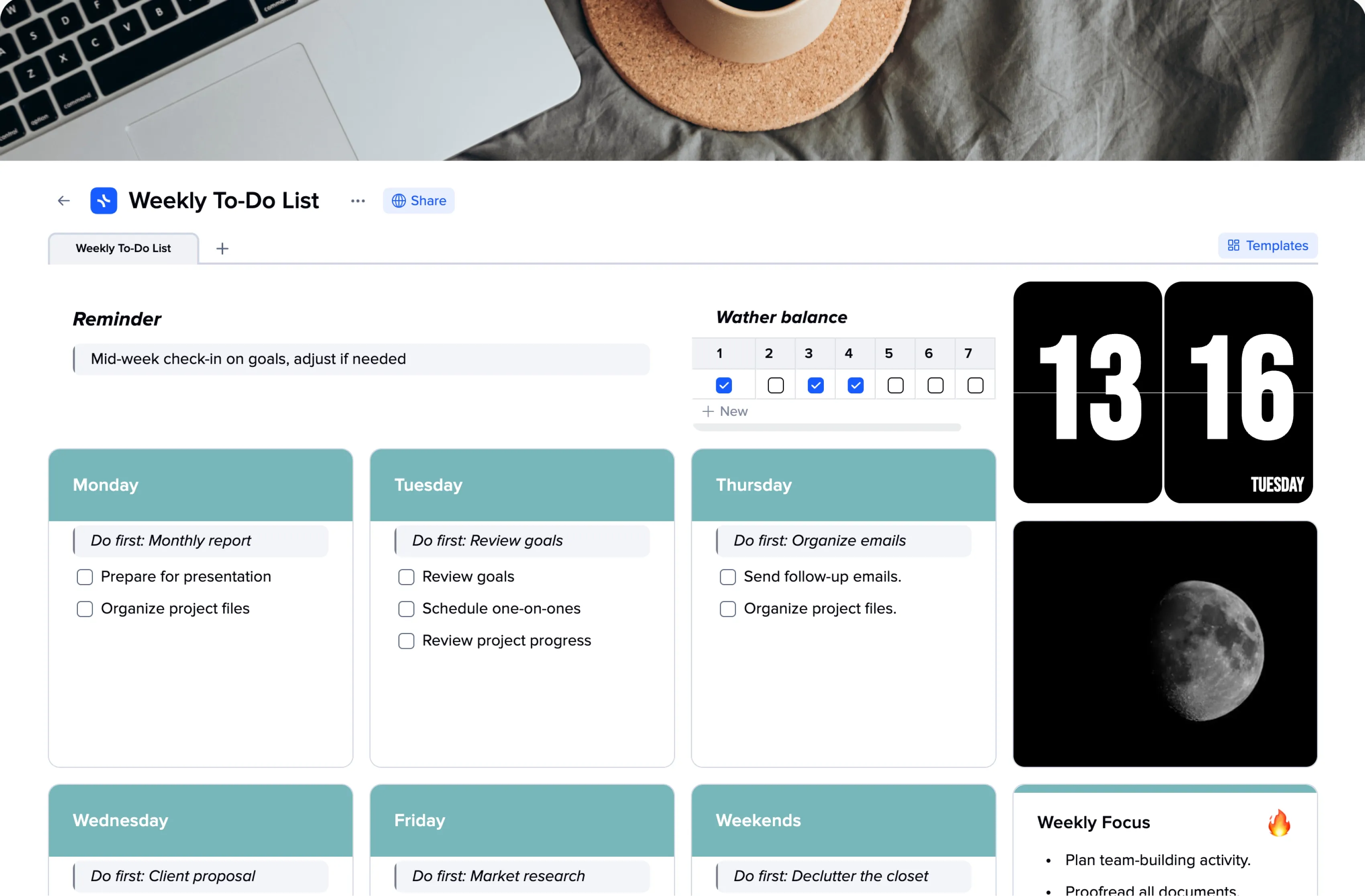 Weekly To-Do List template preview
