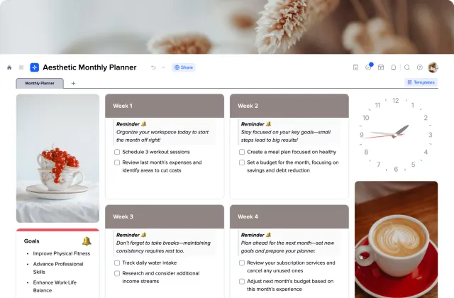 Aesthetic Monthly Planner template preview
