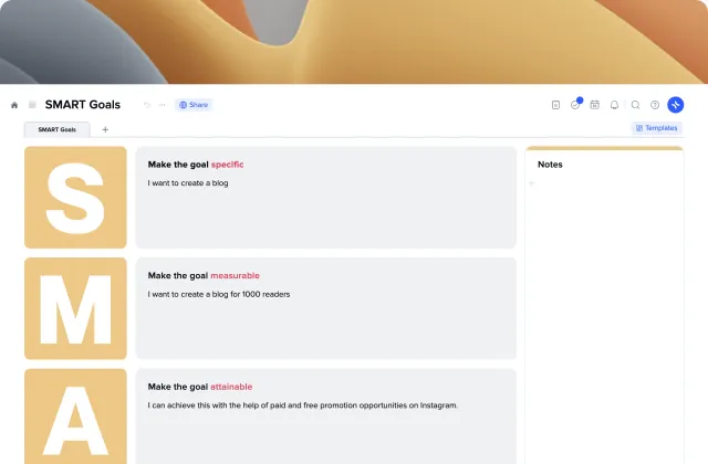 SMART Goals template preview