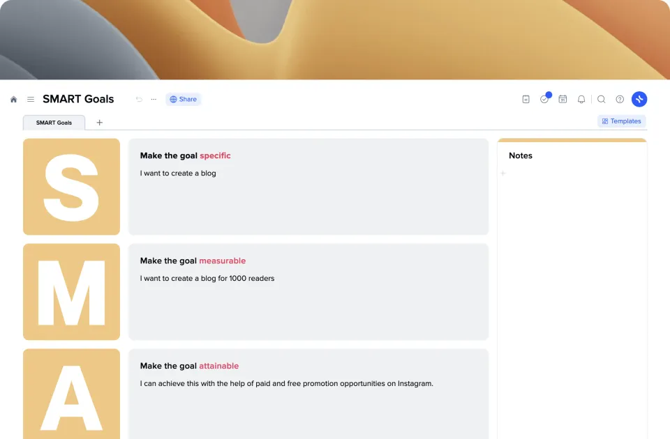 SMART Goals template preview