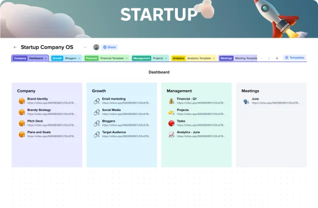 Startup Company OS template preview
