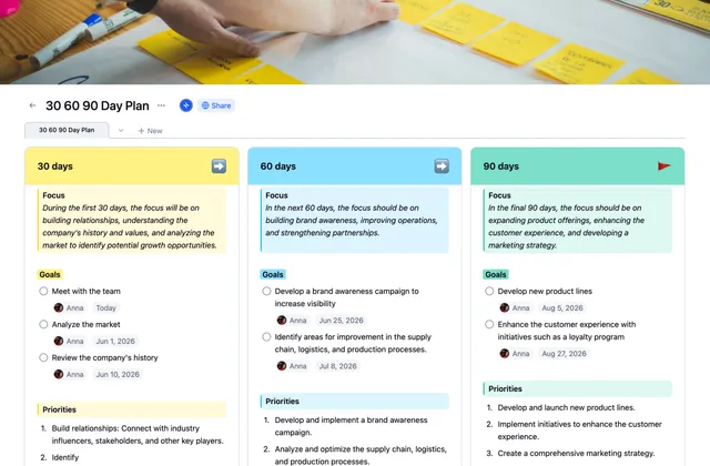30 60 90 Day Plan Template (Free) template preview