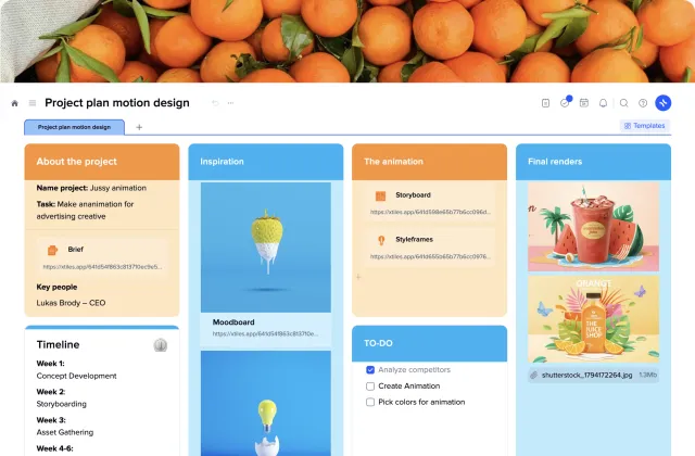Project plan motion design template preview
