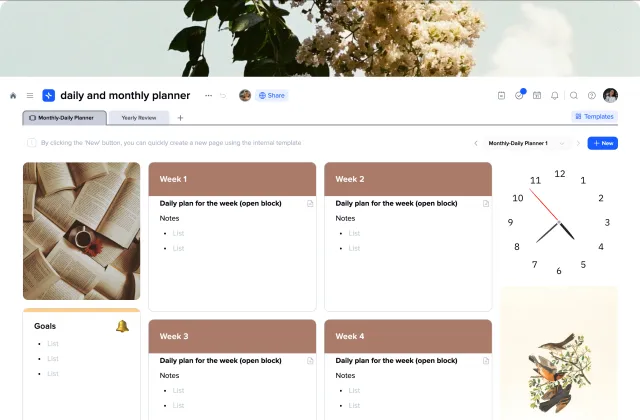 Daily and Monthly Planner template preview