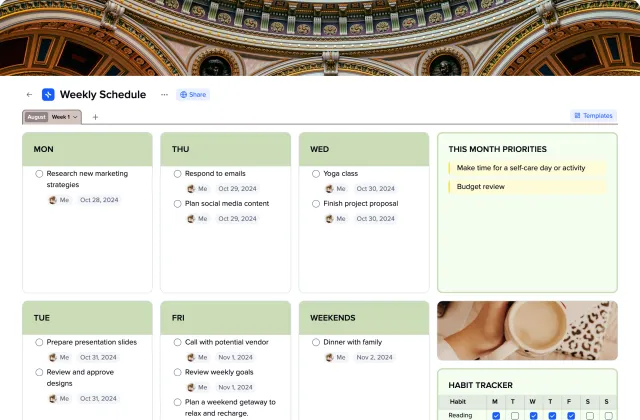 Weekly Schedule template preview