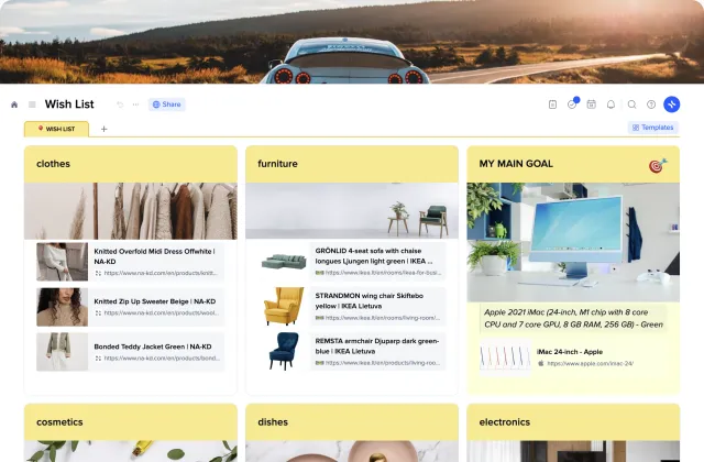 Wish List template preview
