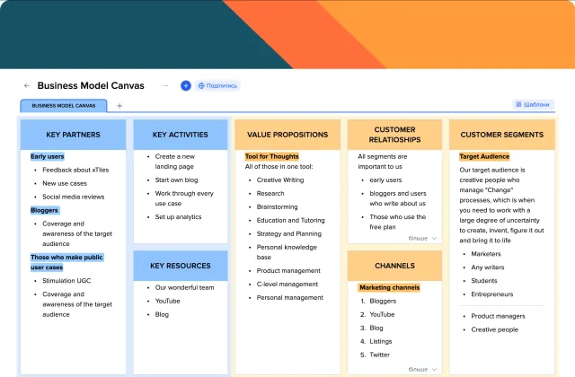 Business Model Canvas template preview