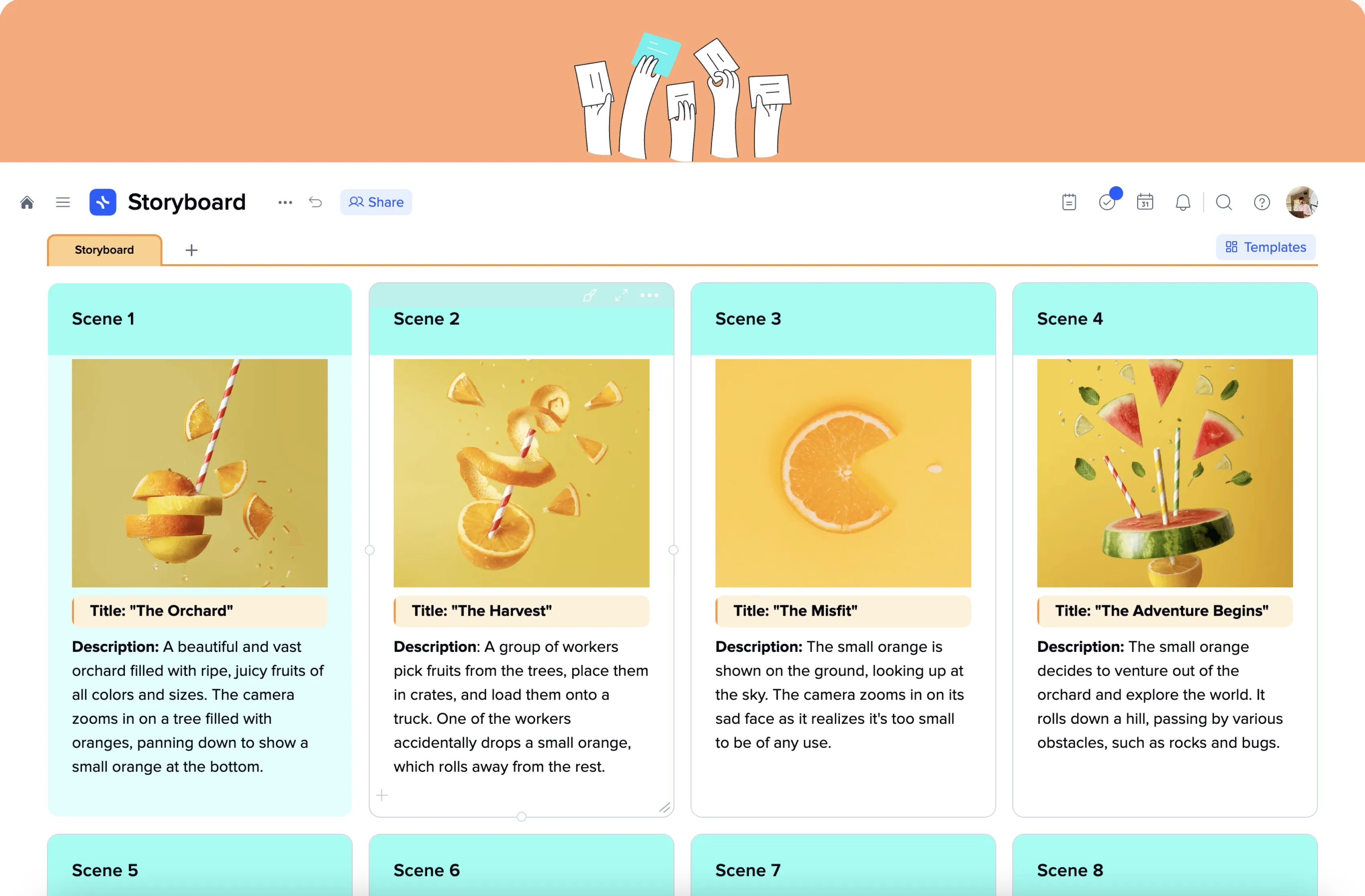 Storyboard template preview