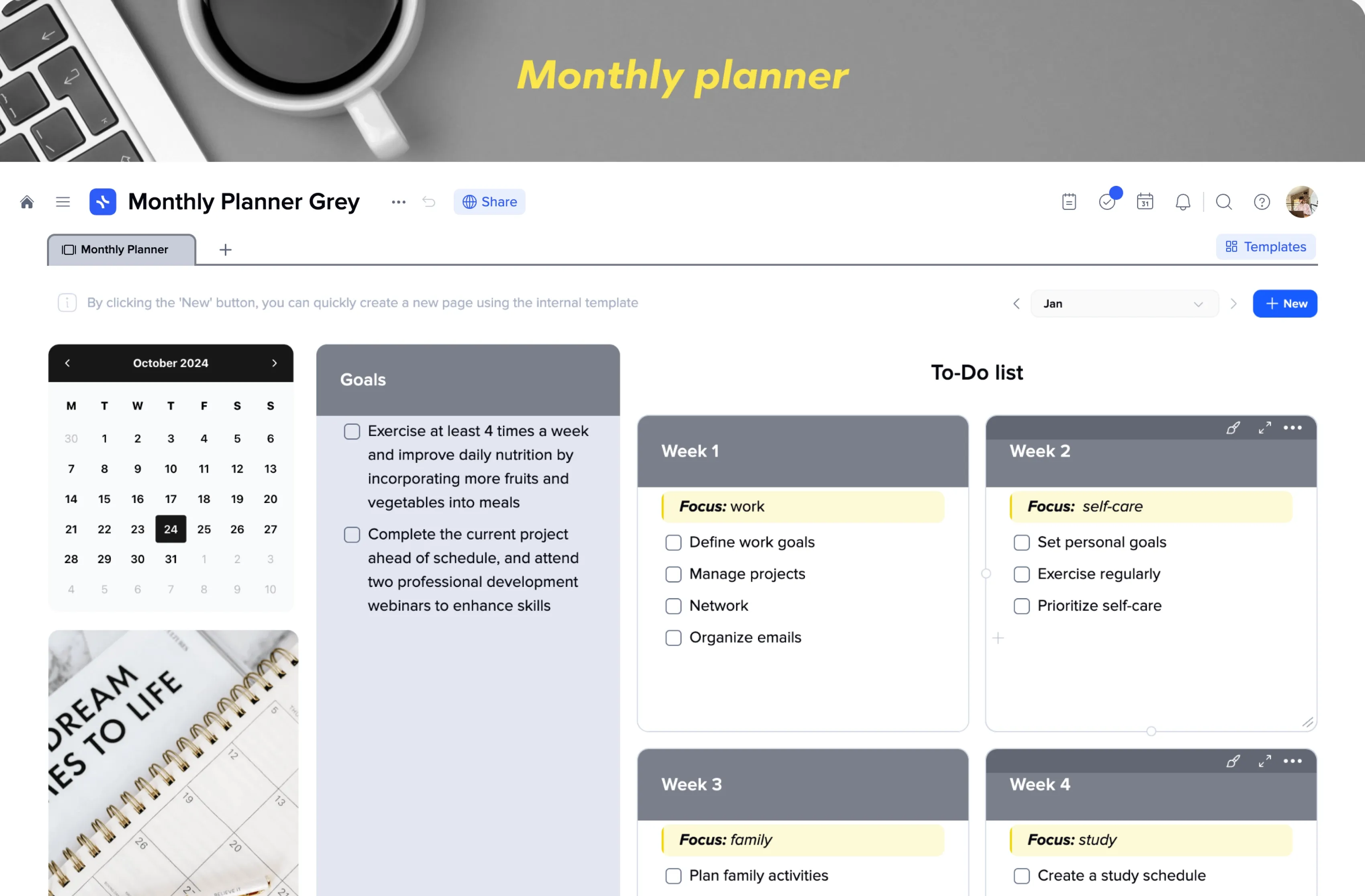 Monthly Schedule Template template preview