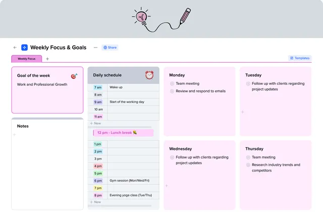 Weekly Focus Template template preview