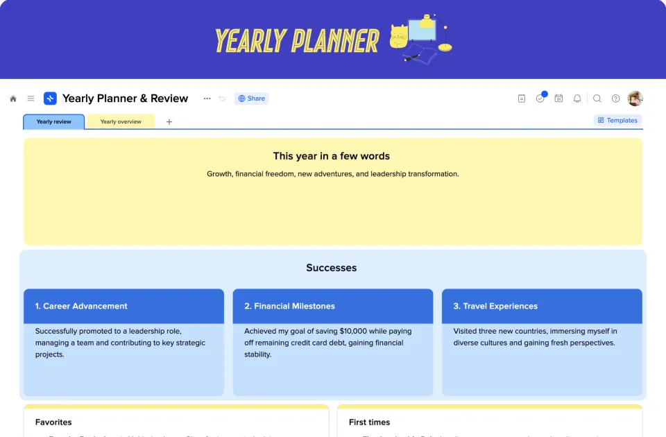 Yearly Review Template template preview