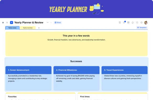 Yearly Review Template template preview