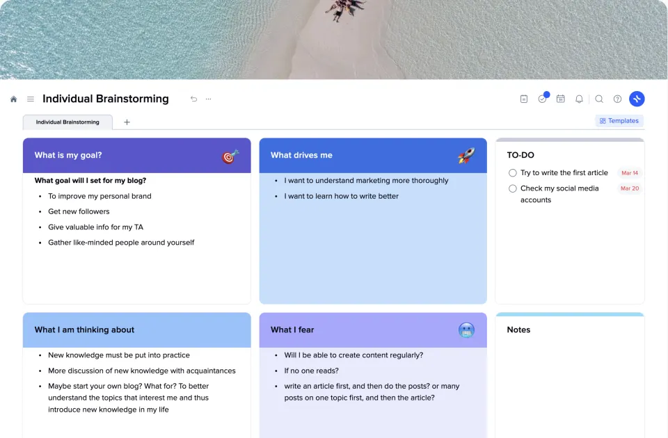 Individual Brainstorming template preview