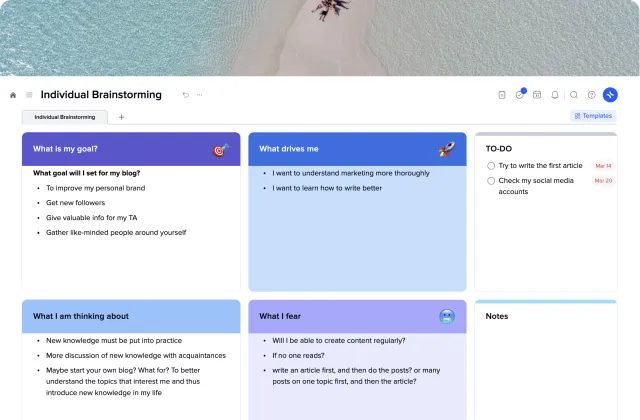 Individual Brainstorming template preview