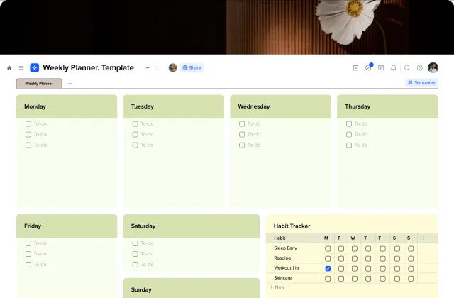 Weekly Schedule template preview