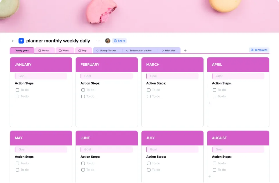 Planner Monthly Weekly Daily template preview