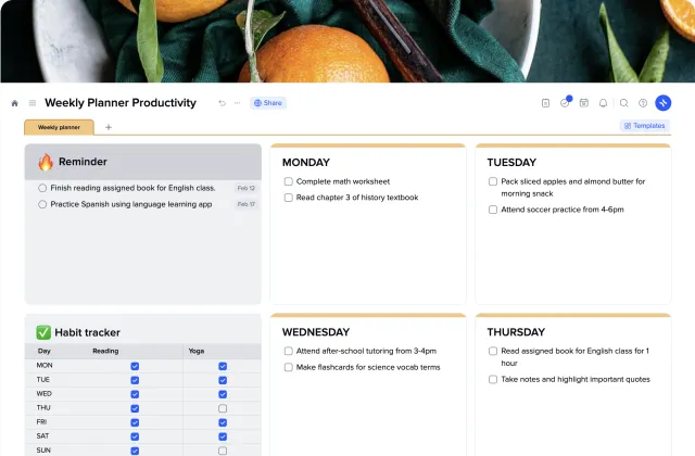 Weekly Planner Productivity template preview