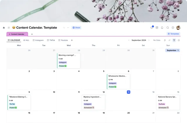 Social Media Calendar template preview