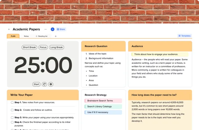 Academic Papers template preview