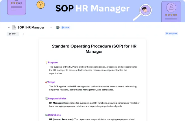 SOP | HR Manager template preview
