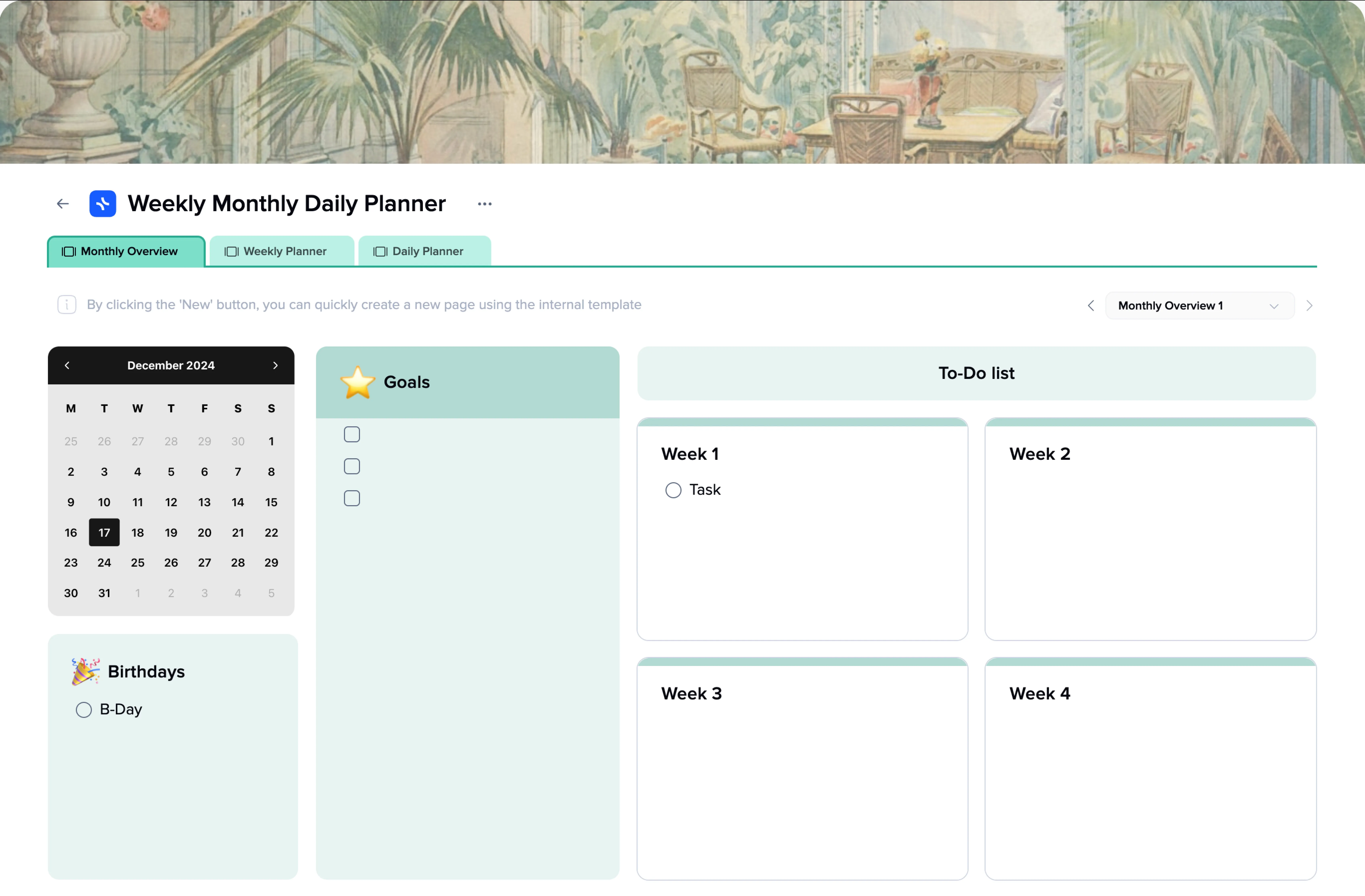 Weekly Monthly Daily Planner template preview