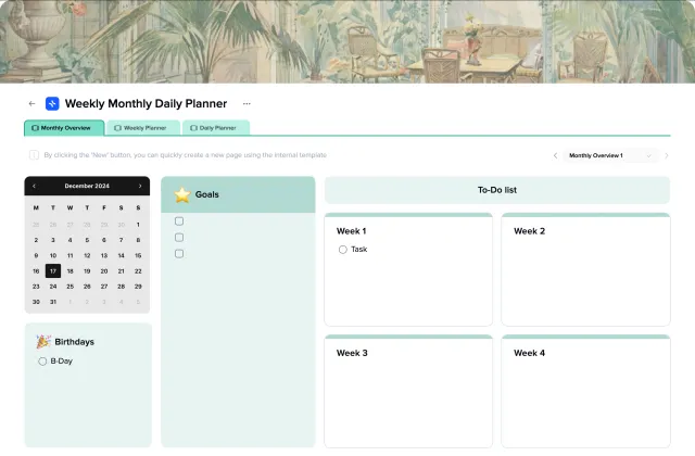 Weekly Monthly Daily Planner template preview