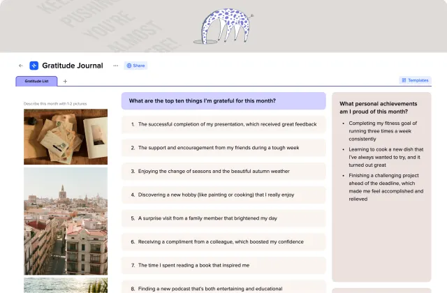 Gratitude Journal template preview