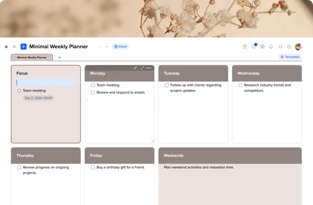 Minimal Weekly Planner template preview