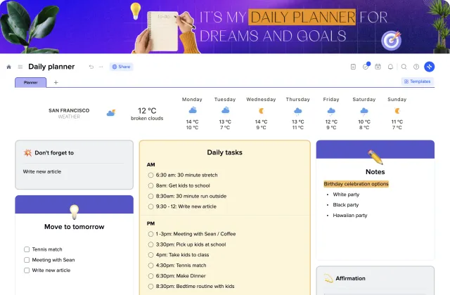 Daily Planner template preview