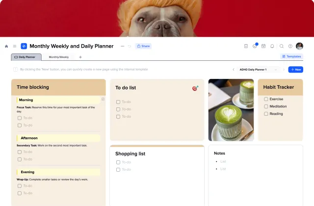 Monthly Weekly and Daily Planner template preview