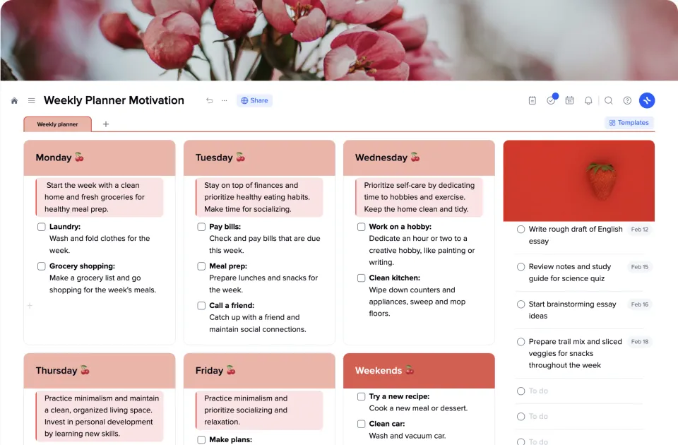 Weekly Planner Motivation template preview