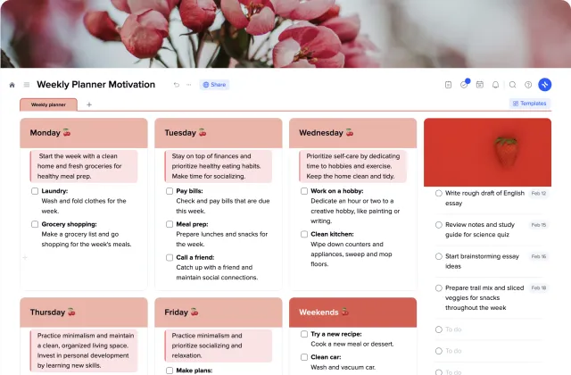 Weekly Planner Motivation template preview