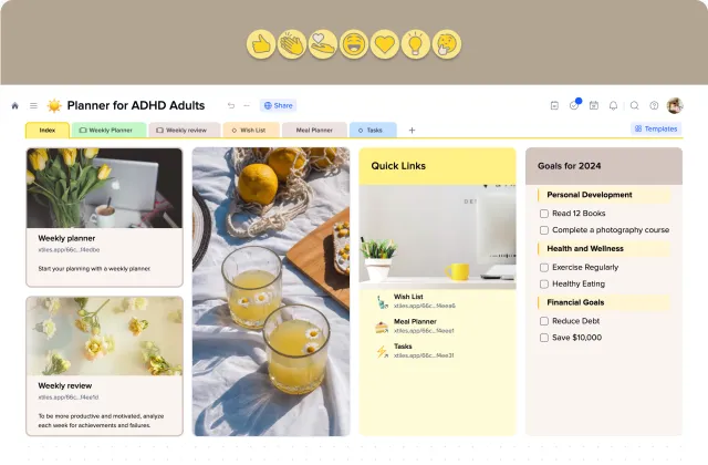 Planner for ADHD Adults template preview