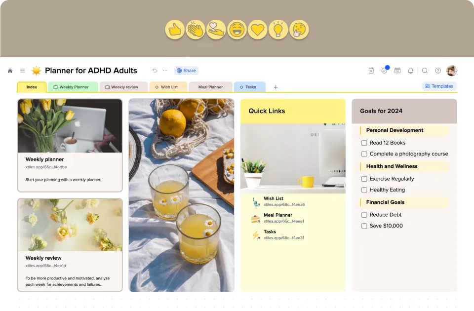 Planner for ADHD Adults template preview