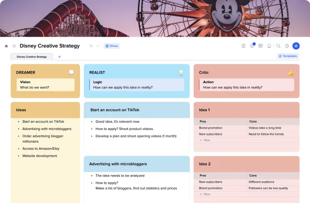 Disney Creative Strategy template preview